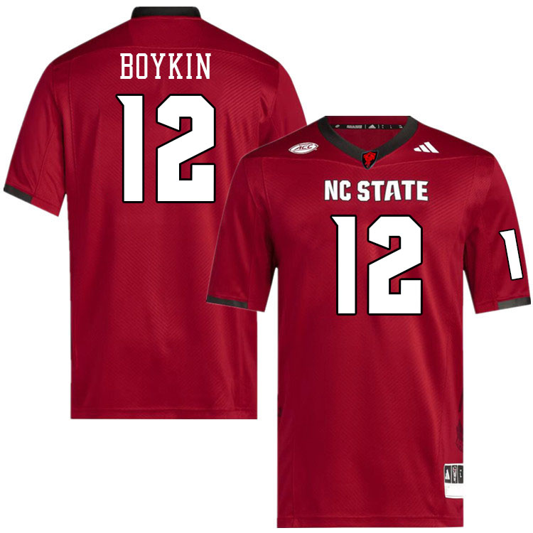 Men #12 Devan Boykin NC State Wolfpack College Football Jerseys Stitched-Red